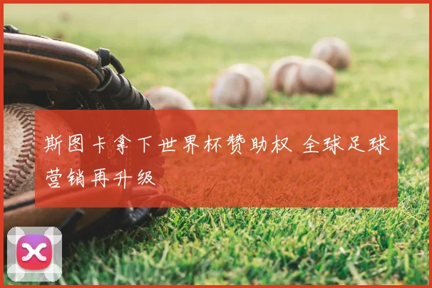斯图卡拿下世界杯赞助权 全球足球营销再升级